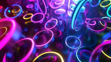 Wall Mural - vibrant circle bokeh pattern on bright purple background