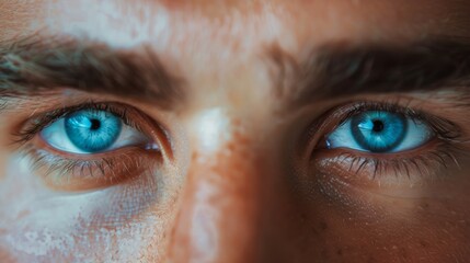 Canvas Print - A Close-up of Intense Blue Eyes