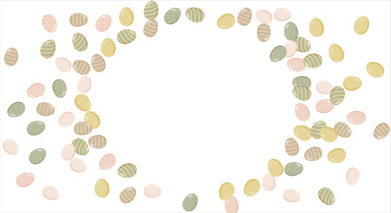 Wall Mural - Happy Easter Banner. Pattern of eggs, flowers and twigs. For card, banner, poster, flyer, and web. Spring Festival. Vector illustration