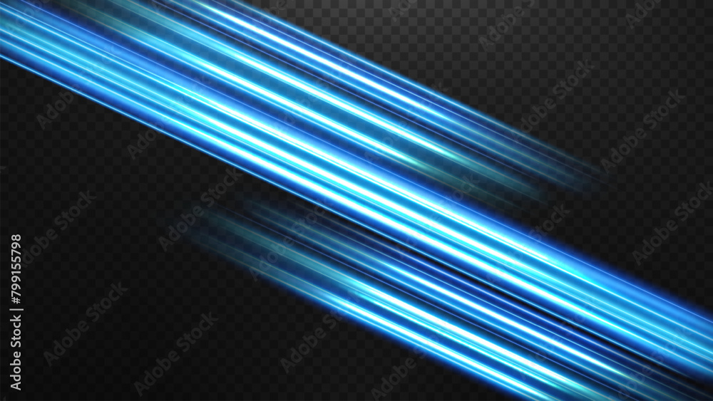 Abstract Blue Line of Light on A Transparent Background, Isolated and ...