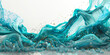 Majestic turquoise marble ink flowing freely over an abstract landscape, speckled with sparkling glitters.