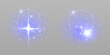 Blue glow star burst flare explosion light effect. Isolated on transparent background. EPS 10 vector file	