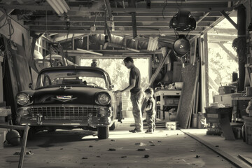 Vintage Car Restoration, Father and Son Garage Time