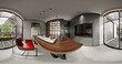 © murattellioglu - 360 degrees view of working room, 3d rendering