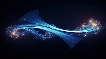 Wall Mural - Cosmic wave formation with radiant bursts of sapphire