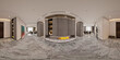 360 degrees view of luxury home interior, 3d rendering
