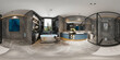 360 degrees interior of a luxury bathroom, 3d rendering