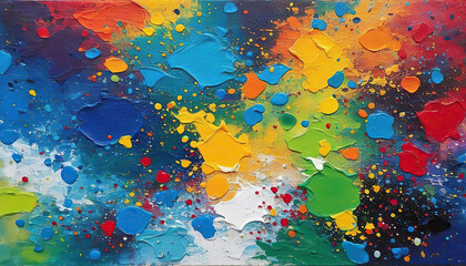 Abstract oil paint background. Multicolored spots of oil paint.