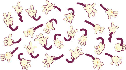 Poster - Retro groovy mascot vharacter parts