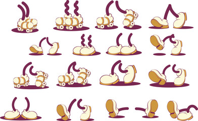 Poster - Retro groovy mascot vharacter parts