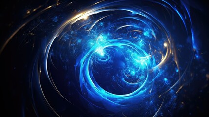 Wall Mural - Cosmic wave formation with radiant bursts of sapphire