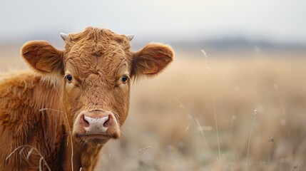 a brown cow on a farm