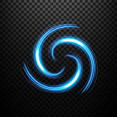 Wall Mural - Blue Light Circle Effect on Dark Background, Vector Illustration