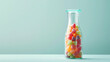 Candy in bottle glass, minimal wallpaper,  the power of sweets with a hint of fun
