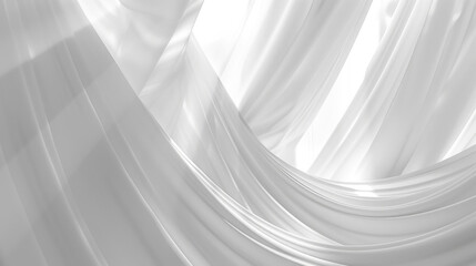 Poster - High-resolution image capturing the delicate flow and detail of white satin fabric