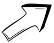 Minimalist hand drawn arrow sign, black cursor element, doodle arrow, arrow icon isolated