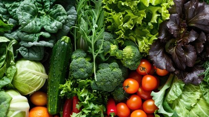 Poster - Mix of assorted greens and vegetables