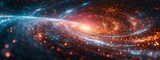 Fototapeta Przestrzenne - Quantum Computing in Space Exploration: Space Navigator on Quantum Map of Universe