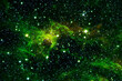 Green galaxy with stars. Elements of this image furnished by NASA