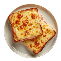 Poster - Delicious Slice of Cheese Toast Isolated on a Transparent Background 