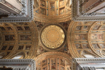 Wall Mural - interior of the cathedral chiesa del gesù nuovo,  naples, italy