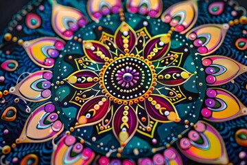 Wall Mural - Intricate mandala pattern with vibrant colors