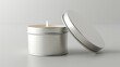 Blank White Tin Candle for Branding and Mockup - Isolated Metal Container for Cream, Food