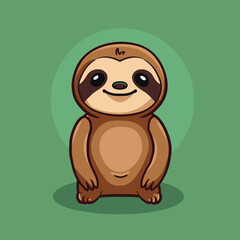 Wall Mural - Cute sloth mascot animal character vector illustration