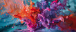 A burst of vibrant hues explodes into a mesmerizing display of liquid paint in motion.