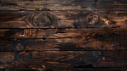 Aufkleber - Detailed patterns and grain of a dark-stained wood surface captured in high-resolution image