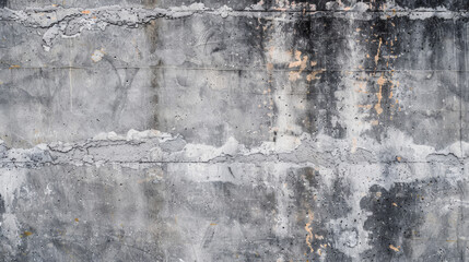 Poster - High-resolution image of a worn concrete wall with visible cracks and rust stains