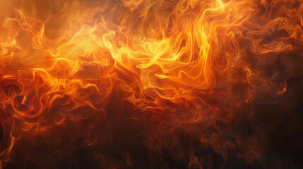 Poster - Capturing the vivid and energetic texture of vibrant orange flames in high resolution