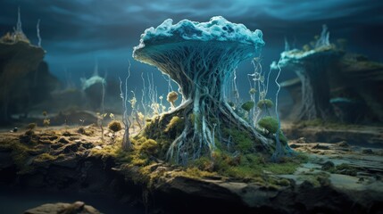 Canvas Print - jellyfish under water