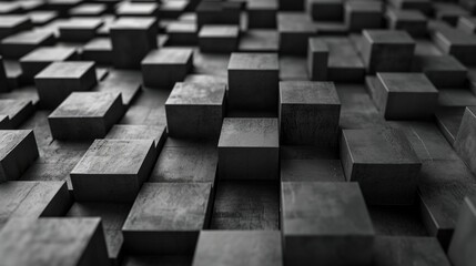 Poster - Artistic arrangement of metal cubes
