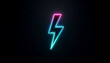 Phone charging lightening bolt icon neon rainbow colors
