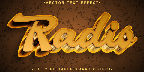 Aufkleber - Shiny Retro Orange Radio Vector Fully Editable Smart Object Text Effect