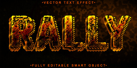 Poster - Brown Worn Fast Car Rally Vector Fully Editable Smart Object Text Effect