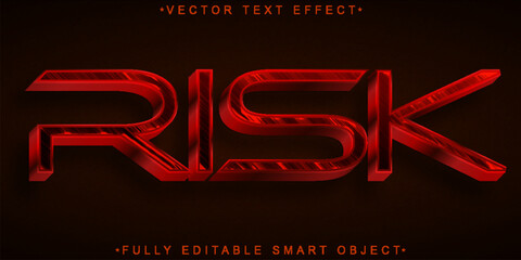 Poster - Red Risk Vector Fully Editable Smart Object Text Effect
