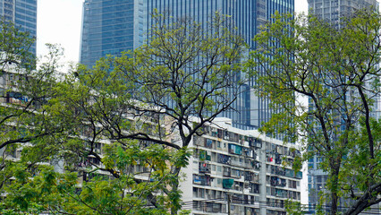 Wall Mural - old settlement in downtown bangkok