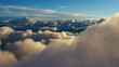 Aerial view of clouds at sunrise