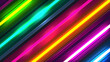 Vivid Neon Lights Displaying a Striking Diagonal Pattern