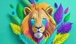 lion, background, material, illustration, art, graphic, design, cool, designer, Generative AI
