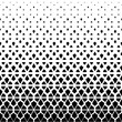 Degrade halftone fading abstract pattern. Black fades patern isolated on white background. Geometric faded design. Faded geometry transition prints. Artdeco geo intricate motif. Vector illustration