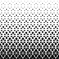 Wall Mural - Degrade halftone fading abstract pattern. Black fades patern isolated on white background. Geometric faded design. Faded geometry transition prints. Artdeco geo intricate motif. Vector illustration