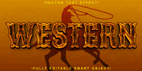 Poster - Bronze Western Vector Fully Editable Smart Object Text Effect