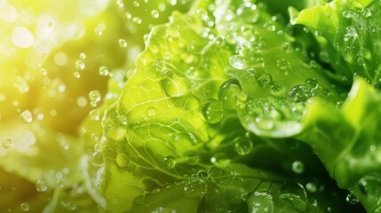 Poster - Lettuce with water droplets