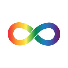 infinity rainbow symbol. autism pride symbol vector illustration. infinity sign in rainbow spectrum 