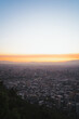 View of Santiago de Chile from San Cristobal hill during sunset