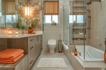 Sticker - Ensuite bathroom with large corner shower and soaking tub