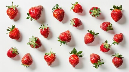 Sticker - Strawberries on White Surface